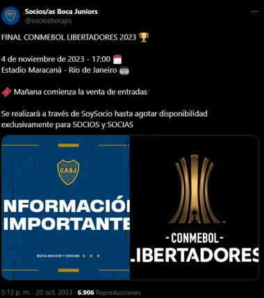 El comunicado de Boca.