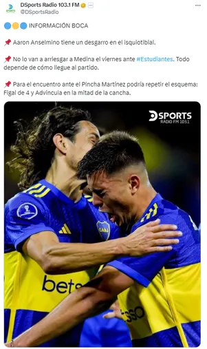 Boca no arriesgará a Medina.