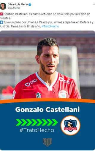 Castellani, nuevo refuerzo de Colo Colo.