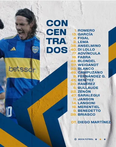 La lista de Boca para visitar a Tigre.