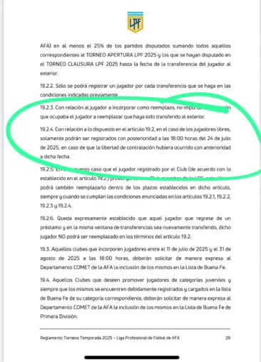 Un artículo del reglamento de la Liga complica a Rojo.