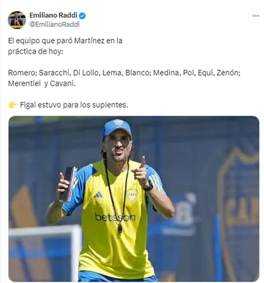 El equipo que probó Diego Martínez.