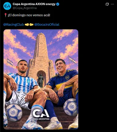 La publicación sobre el Boca-Racing que se viene. 