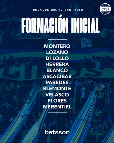 La formación de Boca vs. San Pablo.