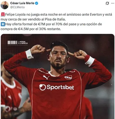 Loyola jugará en el fútbol italiano.