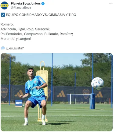 La formación de Boca. (Captura)