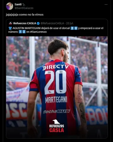 Los comentarios de los hinchas de San Lorenzo.