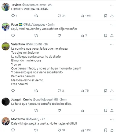 Los hinchas pidieron la vuelta de Nández