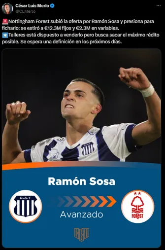 Sosa jugaría en la Premier League.
