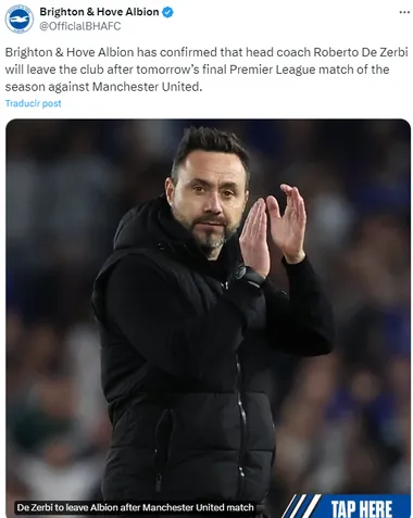 De Zerbi deja Brighton