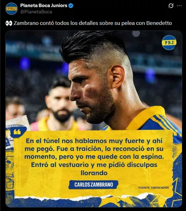 La pelea de Zambrano y Benedetto.
