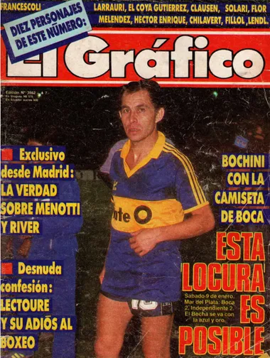 El Bocha, vestido de azul y oro. (El Gráfico)