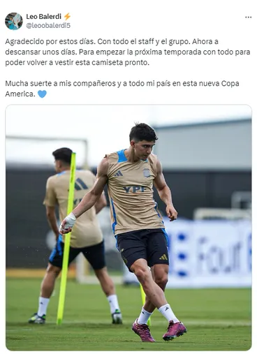 El mensaje de Leonardo Balerdi. 