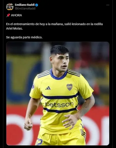 Walter Ariel Molas, lesionado. 