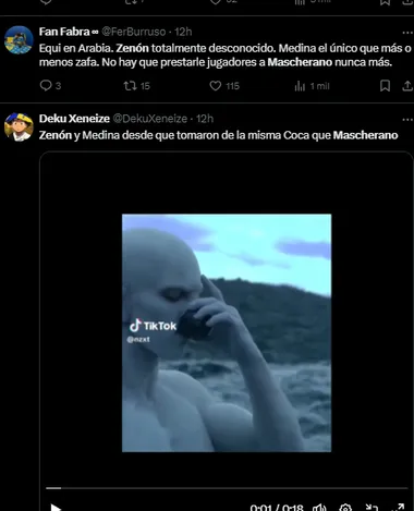 Los hinchas de Boca, contra Mascherano por el nivel de Zenón. 