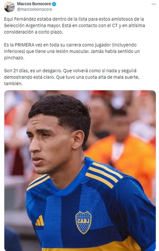 Equi se perdió un llamado de la Selección Argentina. 