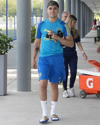 Exequiel Zeballos en la pretemporada de Boca (Boca Oficial)