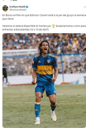 El panorama de Edinson Cavani.