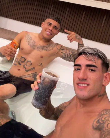 Di Lollo y Costa, luego del triunfo de Boca ante Riestra.