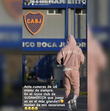 El mensaje de Darío Benedetto. (Captura)