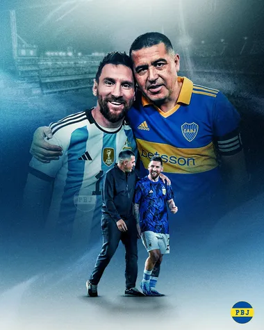 Dos genios del fútbol: Román y Messi