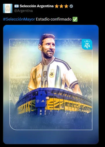 Argentina jugará en La Bombonera. (Captura)