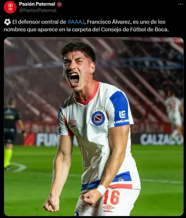 Boca quiere a Franciso Álvarez. (Captura)