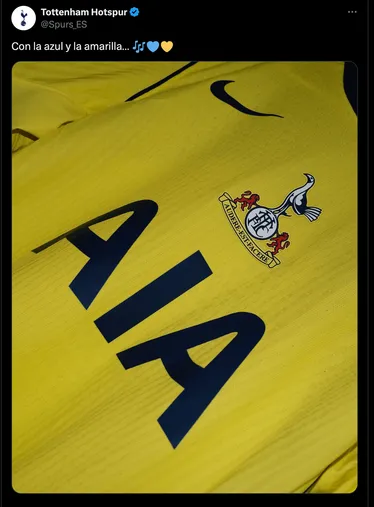 El Tottenham presentó su tercera camiseta, con un guiño a Boca (Tottenham oficial)