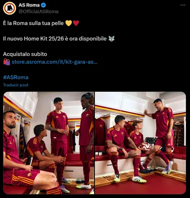 Roma presentó su nueva camiseta.