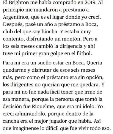 La versión actual que Mac Allister reveló sobre su salida de Boca. (Captura)