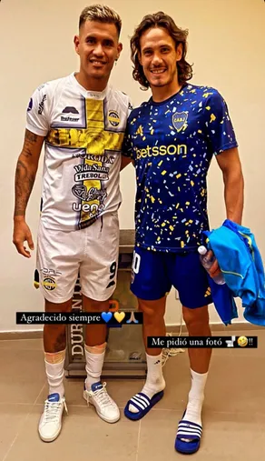 Cavani junto a Chiquito Giménez. (Instagram)