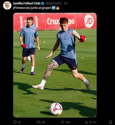 Barco ya entrena en Sevilla. 