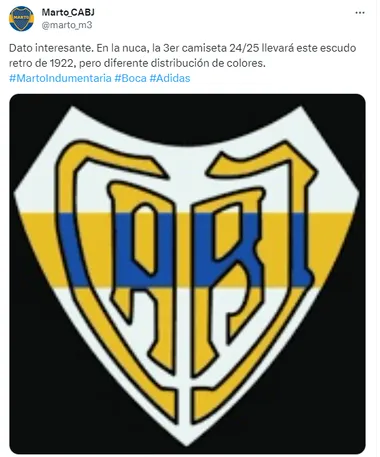 El detalle de la nueva camiseta de Boca. (Captura)
