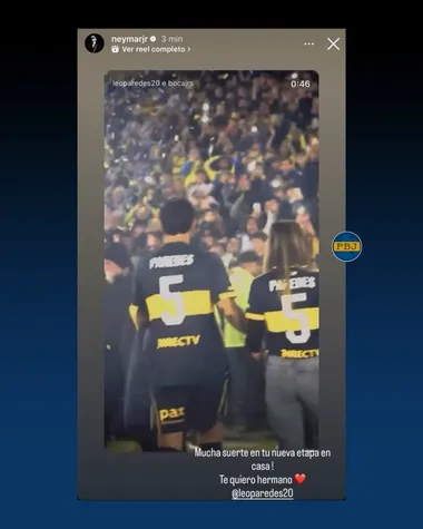 La historia de Neymar para Paredes.