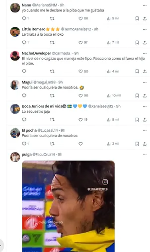 La reacción de los hinchas de Boca.