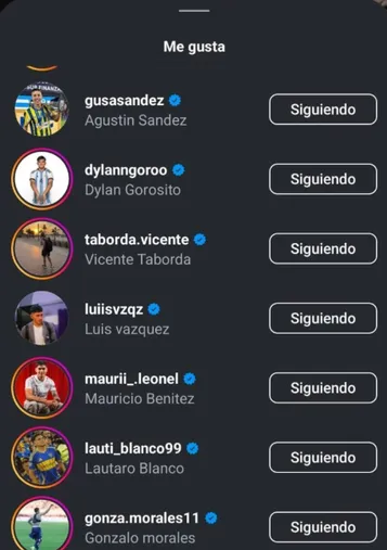 Los "likes" del Mundo Boca al posteo de Medina.