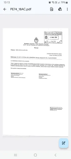 El acta en donde nombran a Romero como jueza.