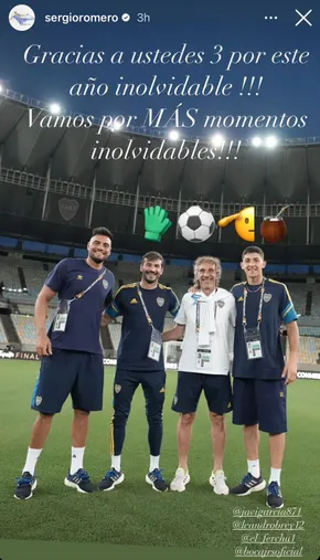 Imagen sacada del Instagram oficial de Sergio Romero
