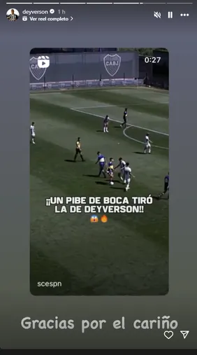 El mensaje de Deyverson por la acción del futbolista de la séptima división de Boca.