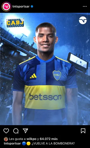El like de Wilmar Barrios en Instagram.