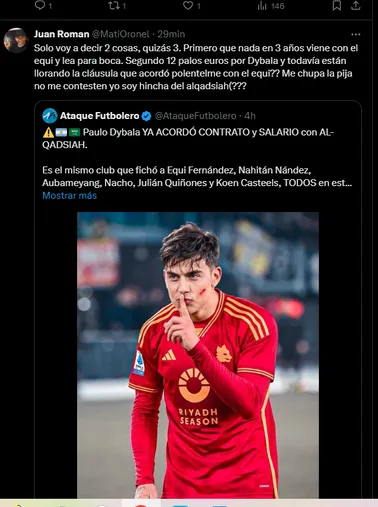 Los hinchas de Boca se ilusionan con Dybala.