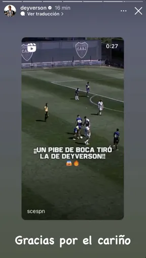El mensaje de Deyverson por la acción del futbolista de la séptima división de Boca.
