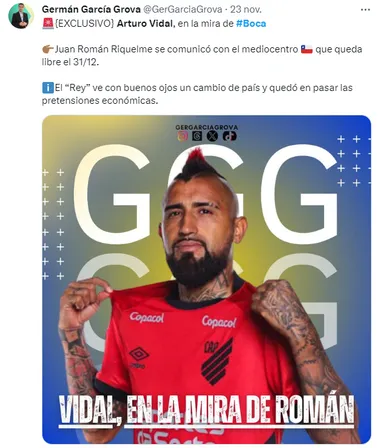 El interés de Boca por Arturo Vidal. (Captura)