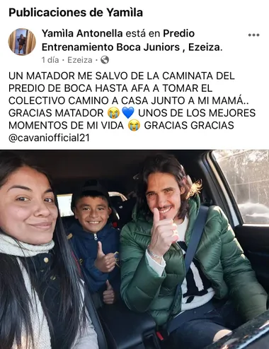Yamila, Santino y Cavani.