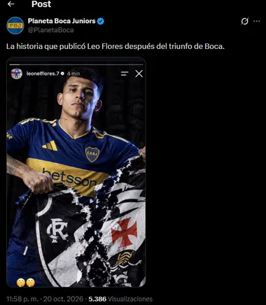 La historia que subió Flores y después debió borrar. 