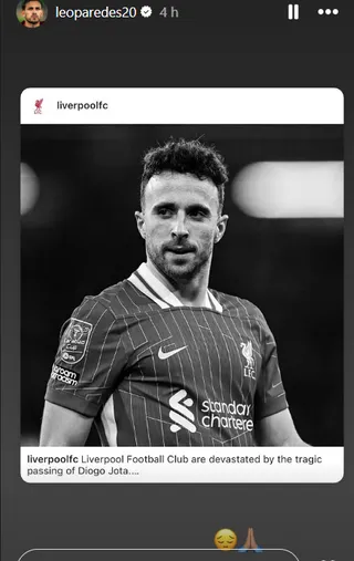 La historia de Paredes sobre Diogo Jota. (Captura)