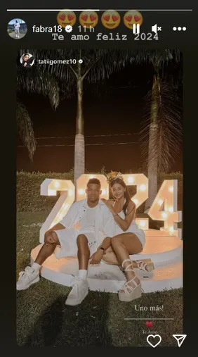 La última publicación de Fabra en Instagram.