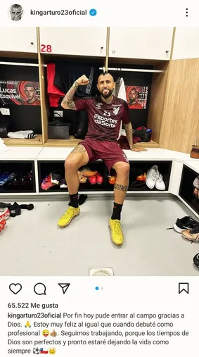 El mensaje de Vidal en redes sociales