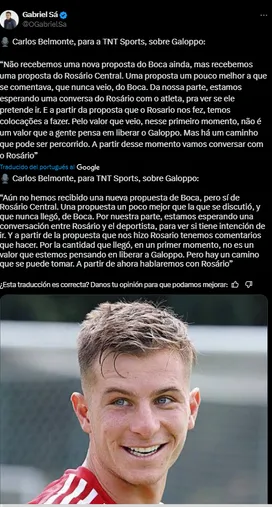El Director Deportivo de San Pablo, sobre Galoppo.