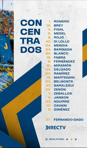 La lista de concentrados de Boca vs. Unión (Boca Oficial)